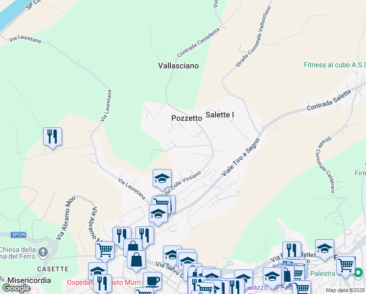 map of restaurants, bars, coffee shops, grocery stores, and more near 38 Strada Communale Bore di Tenna in Provincia di Fermo