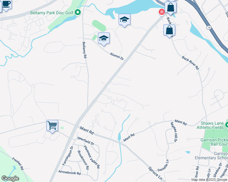 map of restaurants, bars, coffee shops, grocery stores, and more near 26 Dunns Bridge Lane in Dover