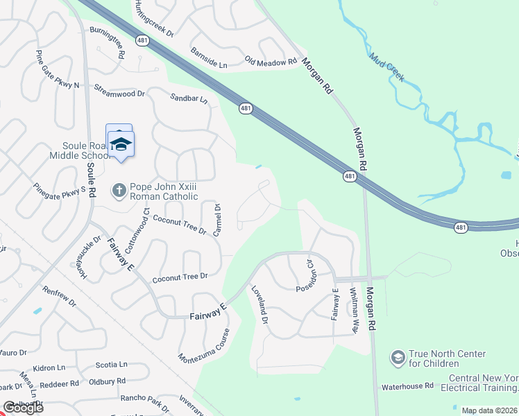 map of restaurants, bars, coffee shops, grocery stores, and more near 8261 Gabion Way in Liverpool