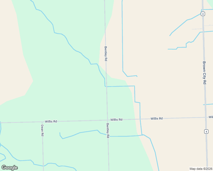map of restaurants, bars, coffee shops, grocery stores, and more near 4625 Bentley Road in Brown City
