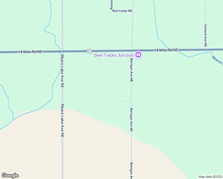 map of restaurants, bars, coffee shops, grocery stores, and more near 11383 Berrigan Avenue Northeast in Rockford
