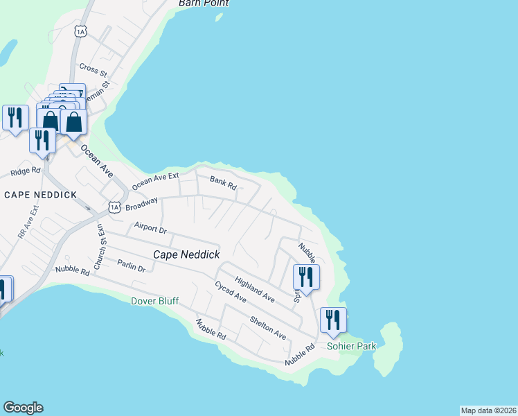 map of restaurants, bars, coffee shops, grocery stores, and more near 99 Broadway in York
