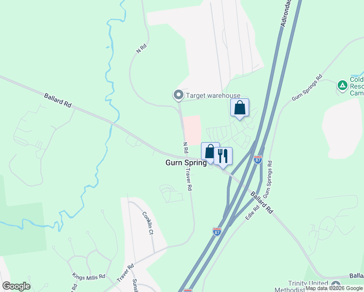 map of restaurants, bars, coffee shops, grocery stores, and more near in Gurn Spring