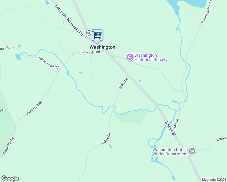 map of restaurants, bars, coffee shops, grocery stores, and more near 96 Valley Road in Washington
