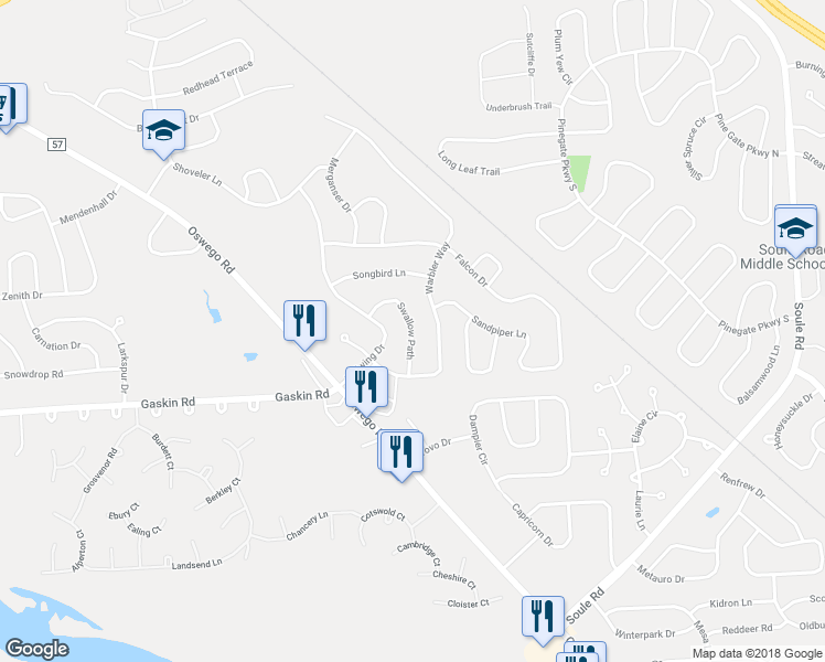 map of restaurants, bars, coffee shops, grocery stores, and more near 8281 Swallow Path in Liverpool