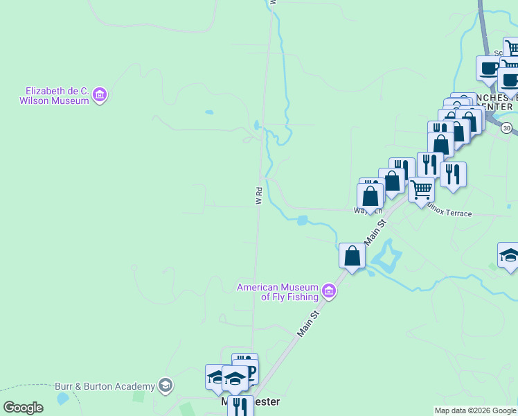 map of restaurants, bars, coffee shops, grocery stores, and more near 605 West Road in Manchester