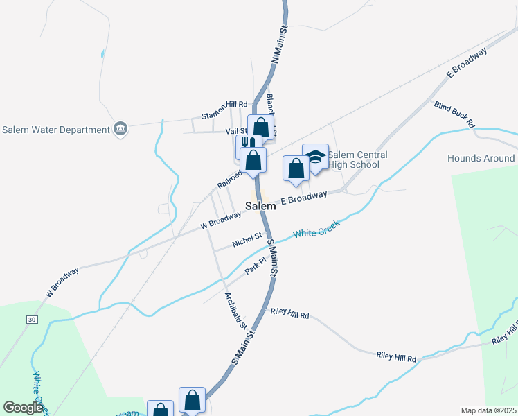 map of restaurants, bars, coffee shops, grocery stores, and more near in Salem