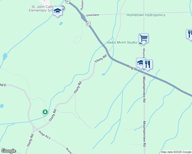 map of restaurants, bars, coffee shops, grocery stores, and more near 4347-4497 Thirty Road in Lincoln