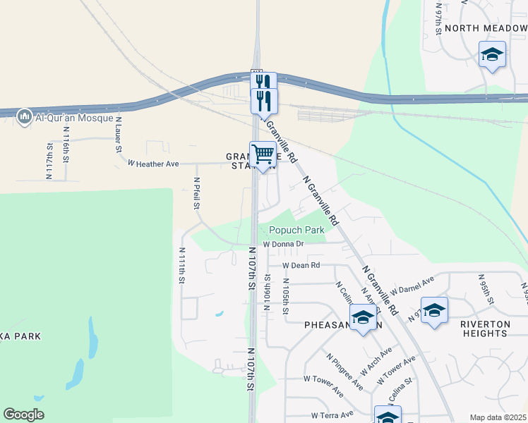 map of restaurants, bars, coffee shops, grocery stores, and more near 10613 West Wabash Avenue in Milwaukee