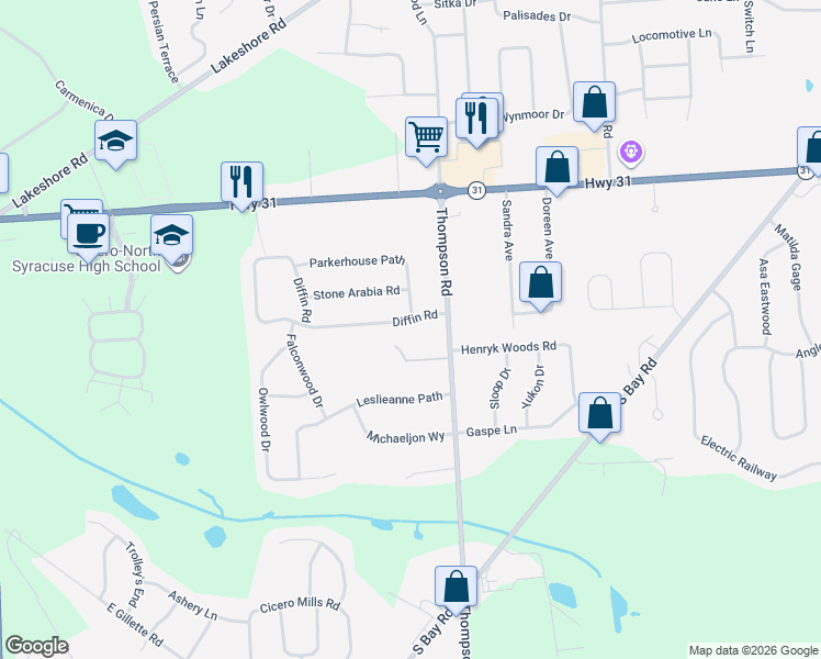 map of restaurants, bars, coffee shops, grocery stores, and more near 8301 Parkerhouse Path in Cicero