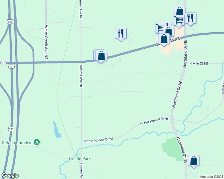 map of restaurants, bars, coffee shops, grocery stores, and more near 4369 East Summit Woods in Rockford