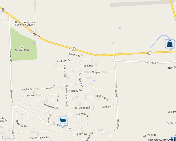 map of restaurants, bars, coffee shops, grocery stores, and more near 5505 Bingley Lane in Clay