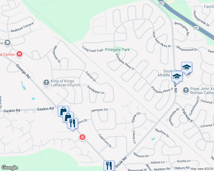 map of restaurants, bars, coffee shops, grocery stores, and more near 8312 Falcon Drive in Liverpool