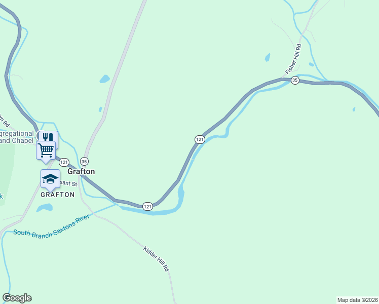 map of restaurants, bars, coffee shops, grocery stores, and more near 615 Main Street in Grafton