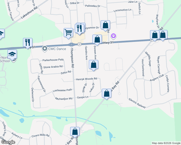 map of restaurants, bars, coffee shops, grocery stores, and more near 6228 Louwayne Place in Cicero