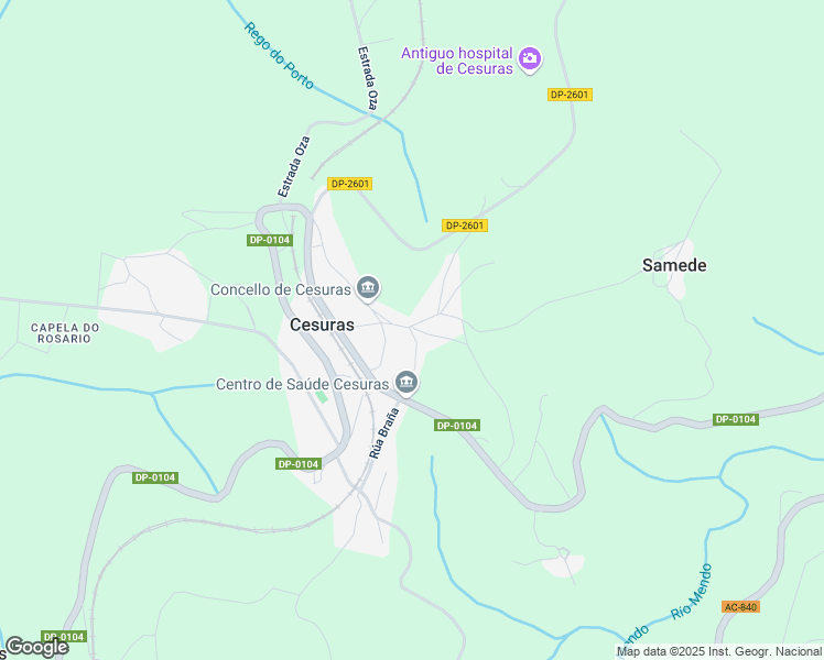 map of restaurants, bars, coffee shops, grocery stores, and more near 11 Camiño Pinche in Cesuras