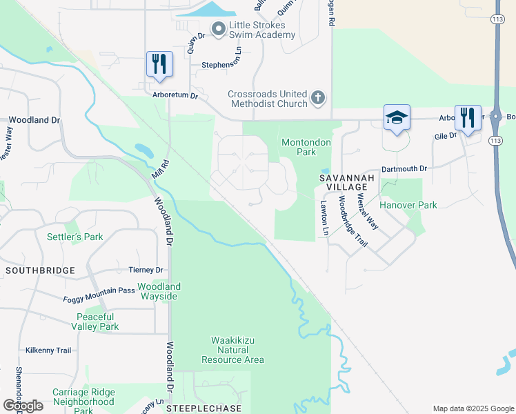 map of restaurants, bars, coffee shops, grocery stores, and more near 1212 Arboretum Court in Waunakee