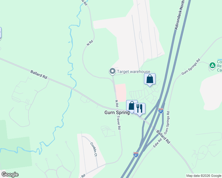 map of restaurants, bars, coffee shops, grocery stores, and more near in Gurn Spring