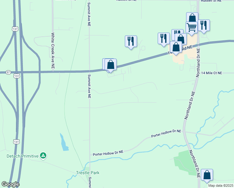 map of restaurants, bars, coffee shops, grocery stores, and more near 4369 East Summit Woods in Rockford