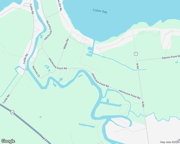 map of restaurants, bars, coffee shops, grocery stores, and more near 9300 Hitchcock Point Road in Bridgeport