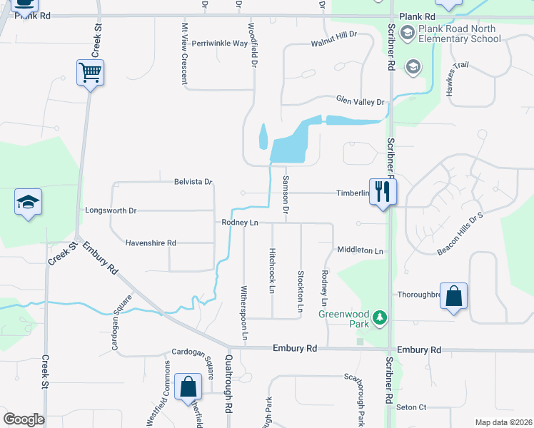 map of restaurants, bars, coffee shops, grocery stores, and more near 73 Rodney Lane in Rochester