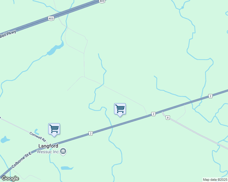 map of restaurants, bars, coffee shops, grocery stores, and more near Jury Road in Brant