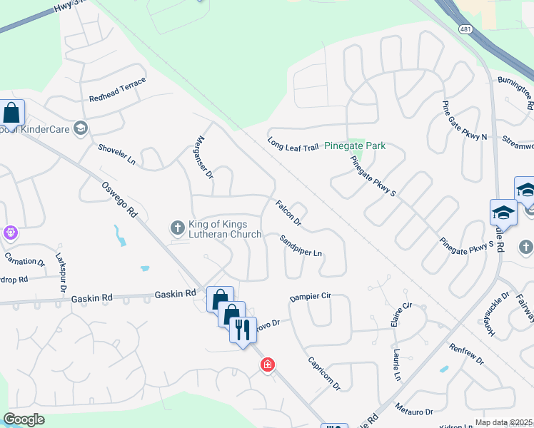 map of restaurants, bars, coffee shops, grocery stores, and more near 8330 Warbler Way in Liverpool