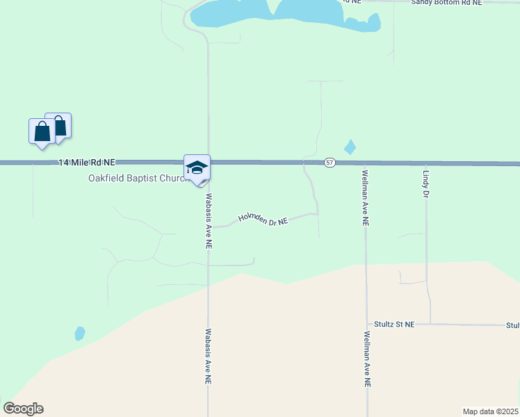 map of restaurants, bars, coffee shops, grocery stores, and more near 12285 Holmden Drive Northeast in Rockford