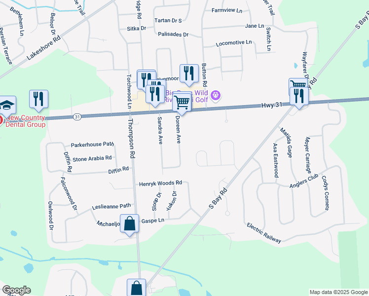 map of restaurants, bars, coffee shops, grocery stores, and more near 8342 Doreen Avenue in Cicero
