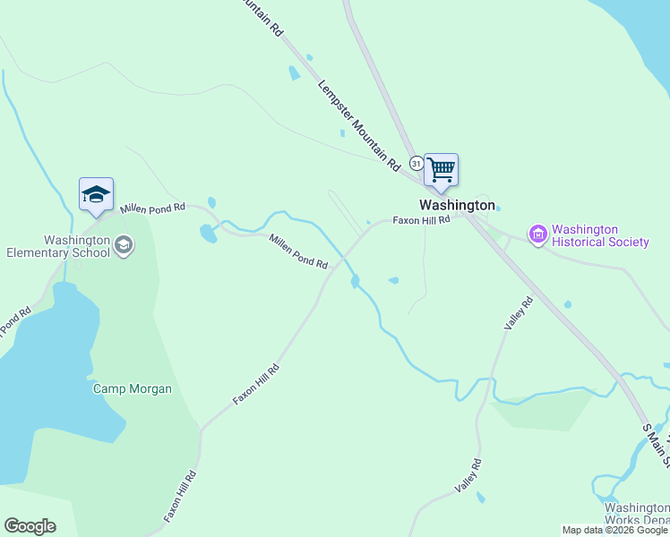 map of restaurants, bars, coffee shops, grocery stores, and more near 299 Faxon Hill Road in Washington