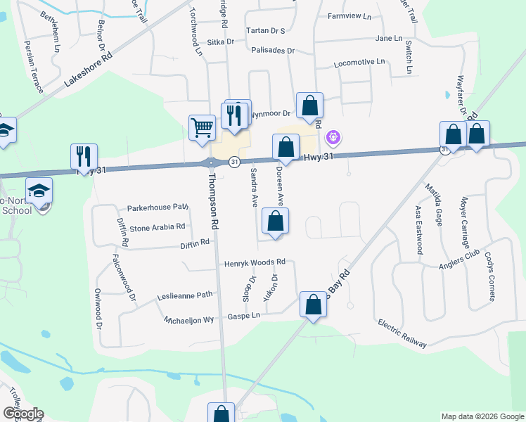 map of restaurants, bars, coffee shops, grocery stores, and more near 8340 Sandra Avenue in Cicero