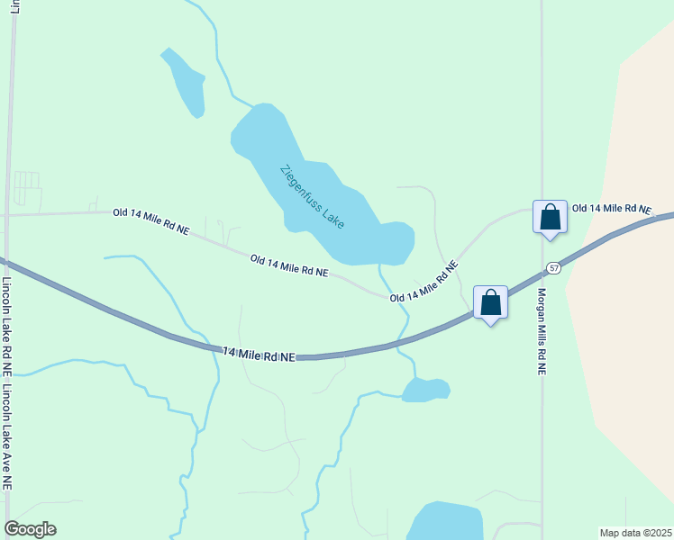 map of restaurants, bars, coffee shops, grocery stores, and more near 13415 Old 14 Mile Road Northeast in Greenville