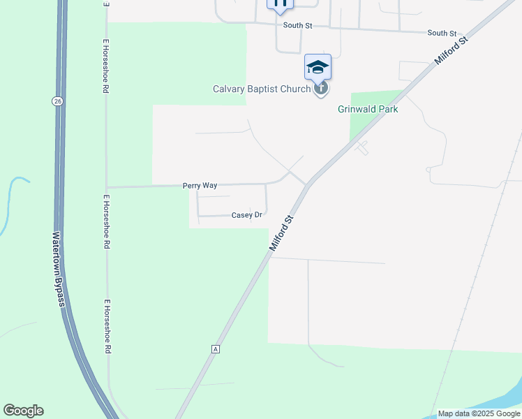 map of restaurants, bars, coffee shops, grocery stores, and more near 808 Casey Drive in Watertown