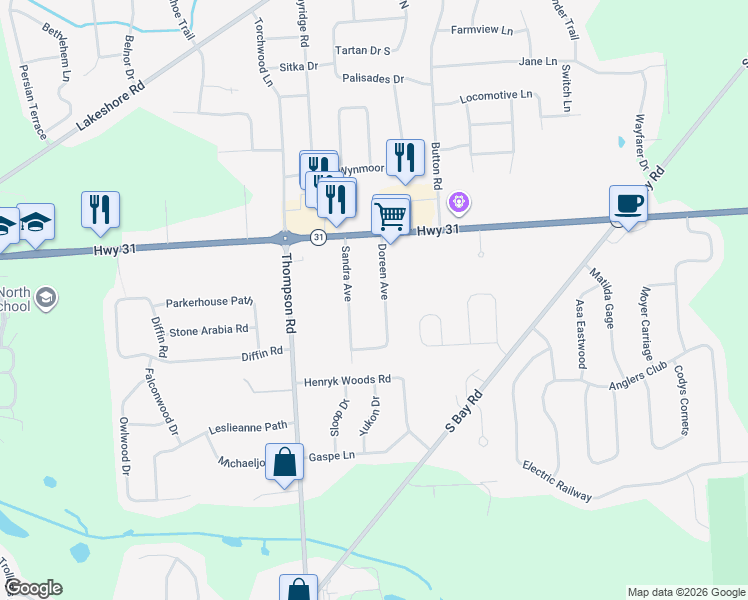 map of restaurants, bars, coffee shops, grocery stores, and more near 8340 Sandra Avenue in Cicero