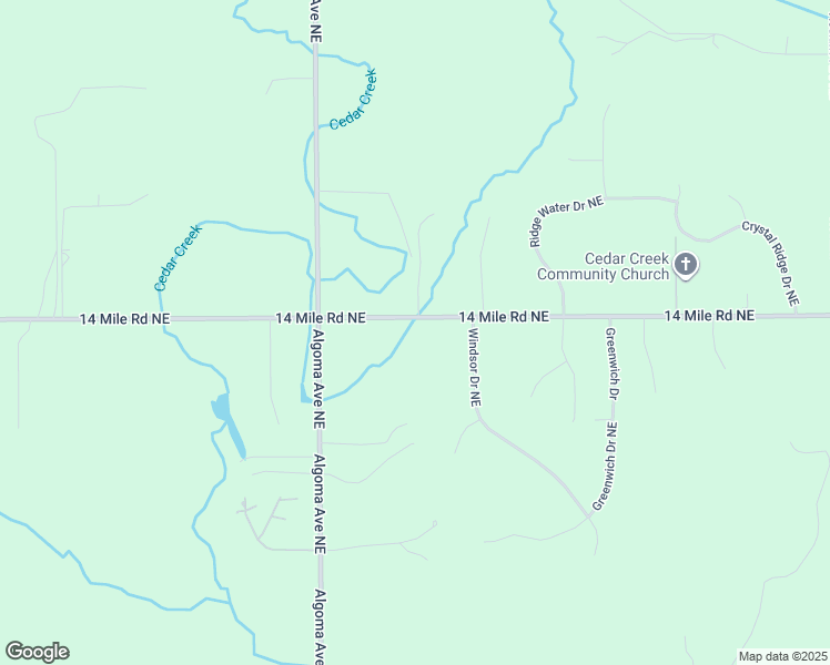 map of restaurants, bars, coffee shops, grocery stores, and more near 2562 14 Mile Road Northeast in Sparta