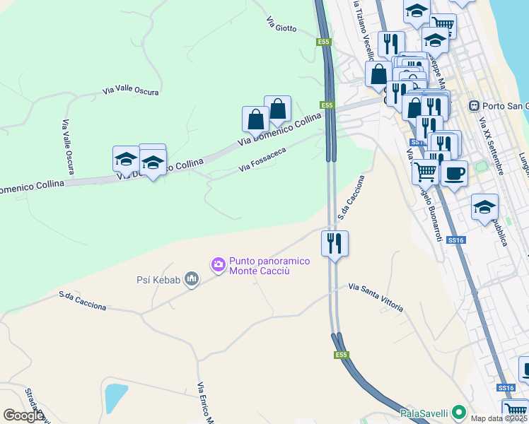 map of restaurants, bars, coffee shops, grocery stores, and more near in Province of Fermo