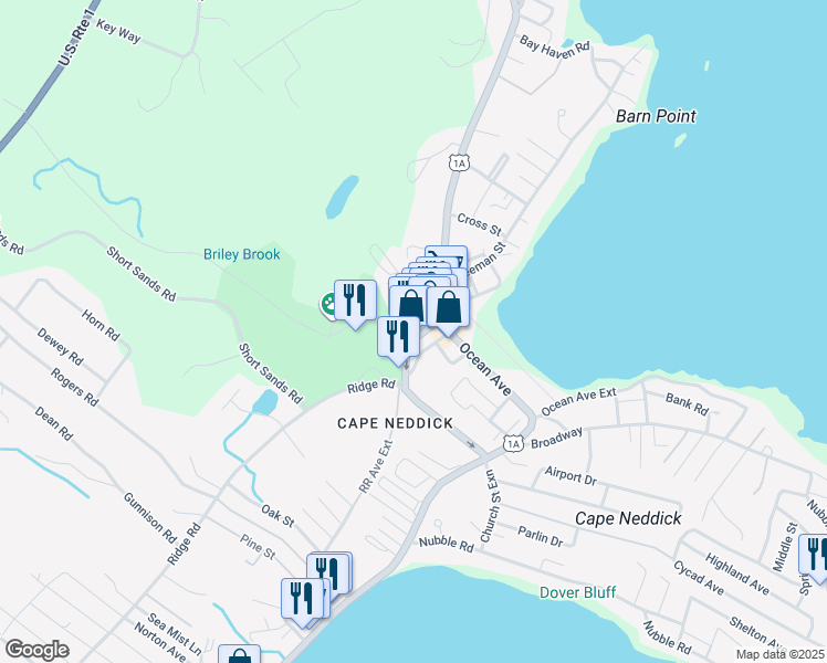 map of restaurants, bars, coffee shops, grocery stores, and more near 5 Franklin Street in York