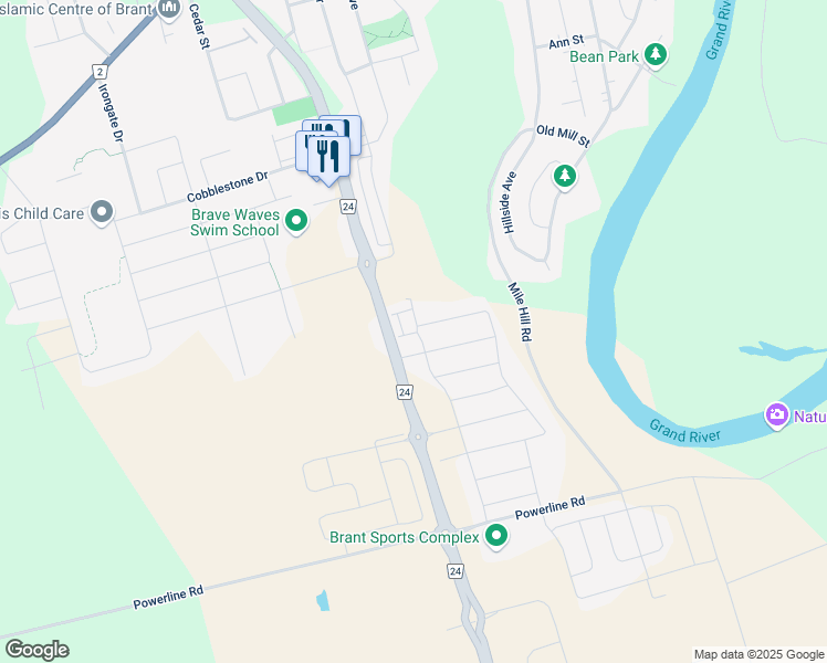 map of restaurants, bars, coffee shops, grocery stores, and more near 1044 Rest Acres Road in Brant