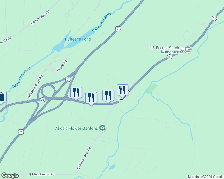 map of restaurants, bars, coffee shops, grocery stores, and more near 52 Steeple View Road in Manchester