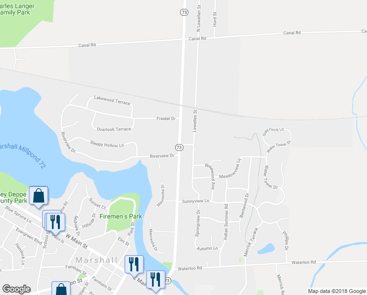 map of restaurants, bars, coffee shops, grocery stores, and more near 304 Dairyland Avenue in Marshall