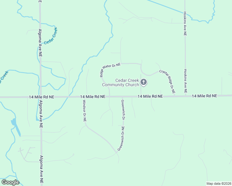 map of restaurants, bars, coffee shops, grocery stores, and more near 2809 14 Mile Road Northeast in Sparta