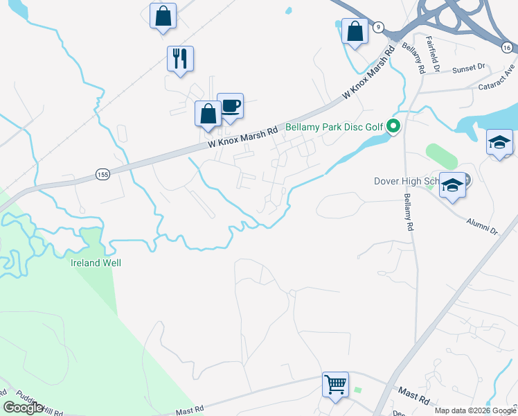 map of restaurants, bars, coffee shops, grocery stores, and more near 805 Marthas Way in Dover