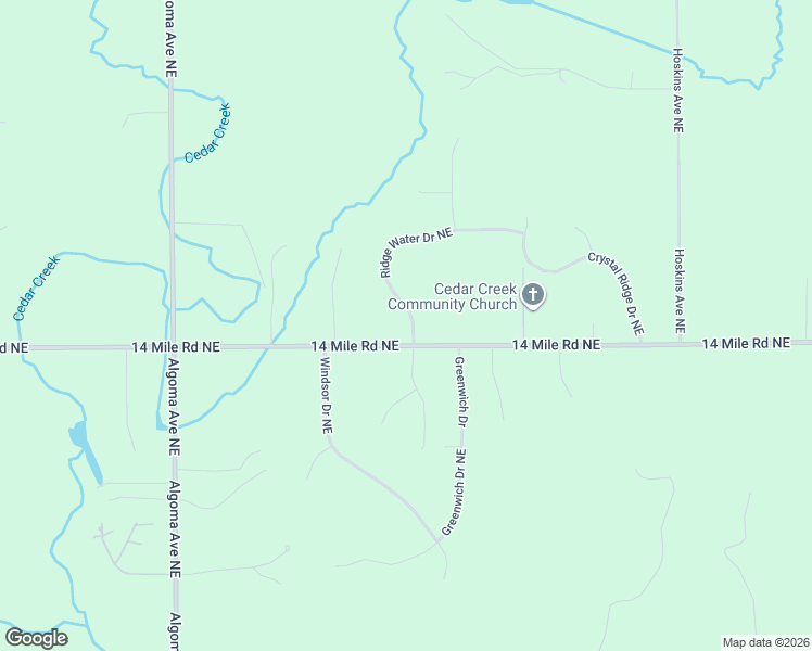 map of restaurants, bars, coffee shops, grocery stores, and more near 11603 Ridge Water Drive Northeast in Sparta