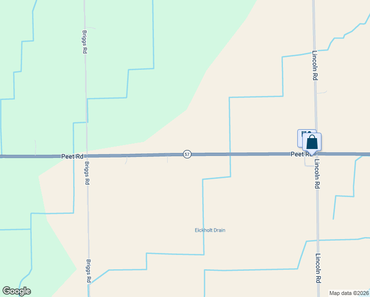 map of restaurants, bars, coffee shops, grocery stores, and more near 4500 Peet Road in Chesaning