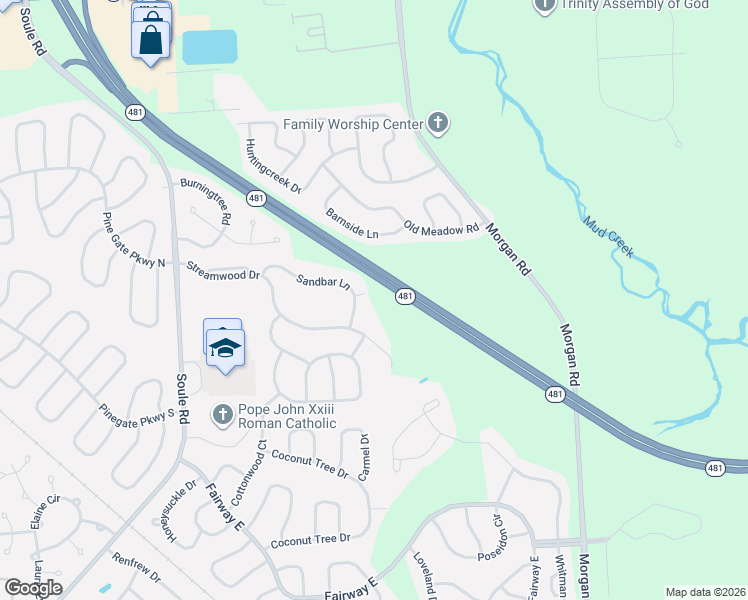 map of restaurants, bars, coffee shops, grocery stores, and more near 4206 Sampan Way in Liverpool