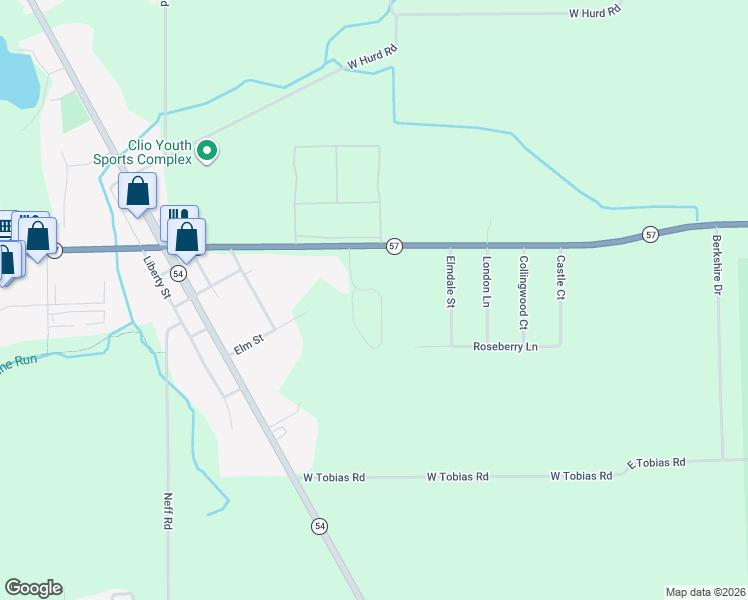map of restaurants, bars, coffee shops, grocery stores, and more near 11469 Windmill Pointe in Clio
