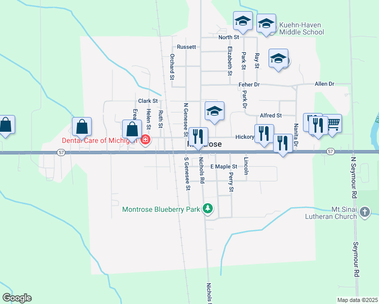 map of restaurants, bars, coffee shops, grocery stores, and more near West State Street in Montrose