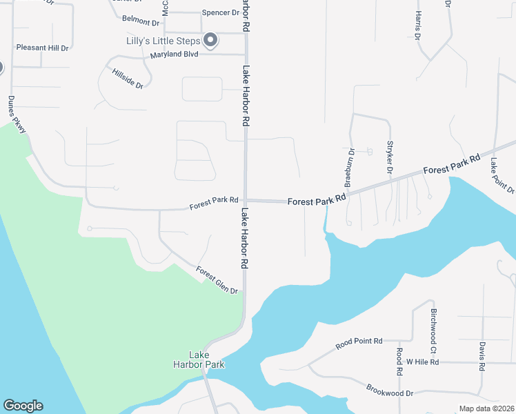 map of restaurants, bars, coffee shops, grocery stores, and more near 1785 Forest Park Road in Norton Shores