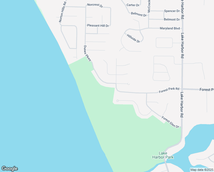 map of restaurants, bars, coffee shops, grocery stores, and more near 4166 Dunes Parkway in Norton Shores