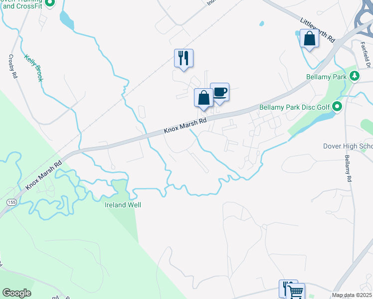 map of restaurants, bars, coffee shops, grocery stores, and more near 1335 Lilac Lane in Dover